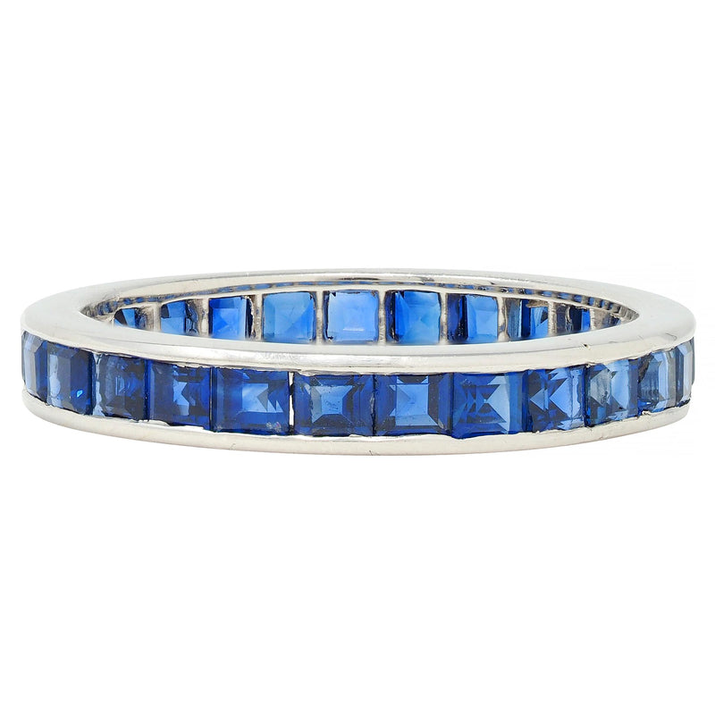 Oscar Heyman 1.89 CTW Sapphire Platinum Vintage Eternity Band Ring