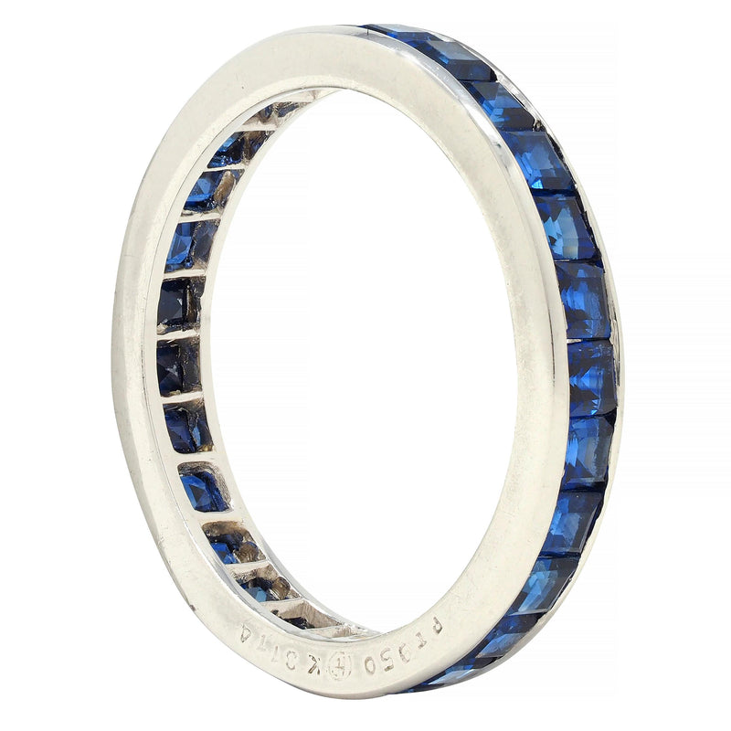 Oscar Heyman 1.89 CTW Sapphire Platinum Vintage Eternity Band Ring