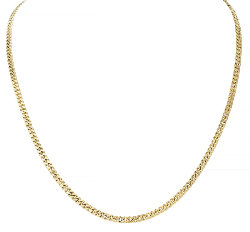 Vintage 18 Karat Yellow Gold Curb Link Chain Necklace