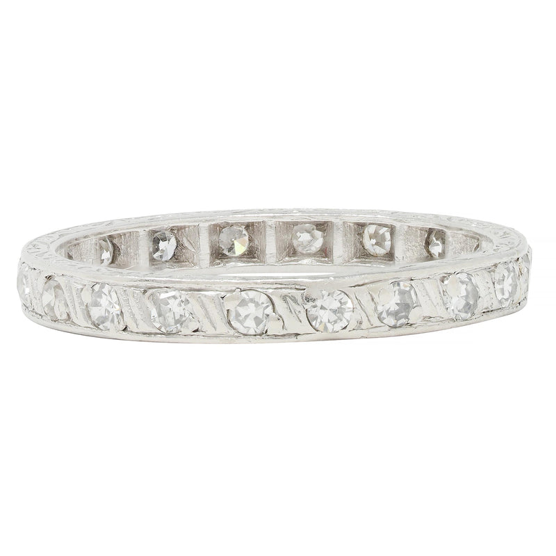 Art Deco 0.60 CTW Diamond Platinum Scrolling Band Ring