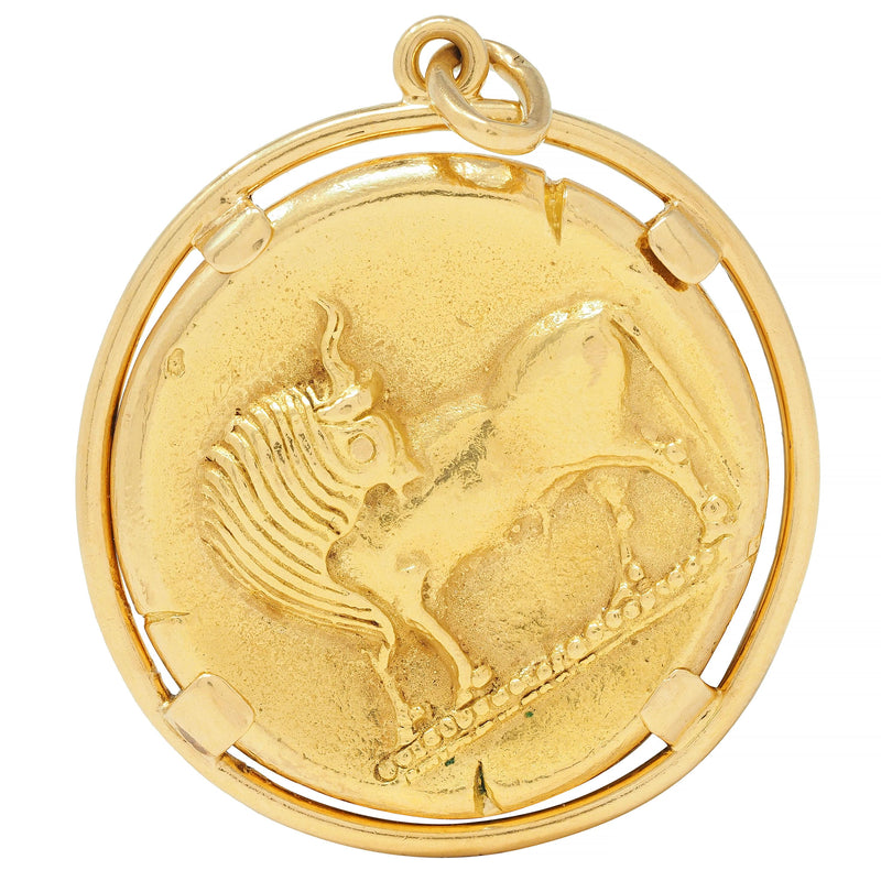 Van Cleef & Arpels French 18 Karat Yellow Gold Taurus Vintage Zodiac Charm Pendant