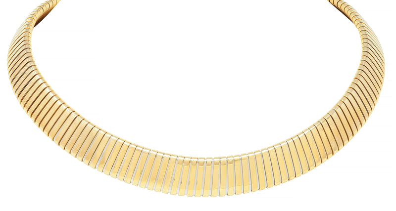 Bulgari 18 Karat Yellow Gold Vintage Tubogas Collar Necklace