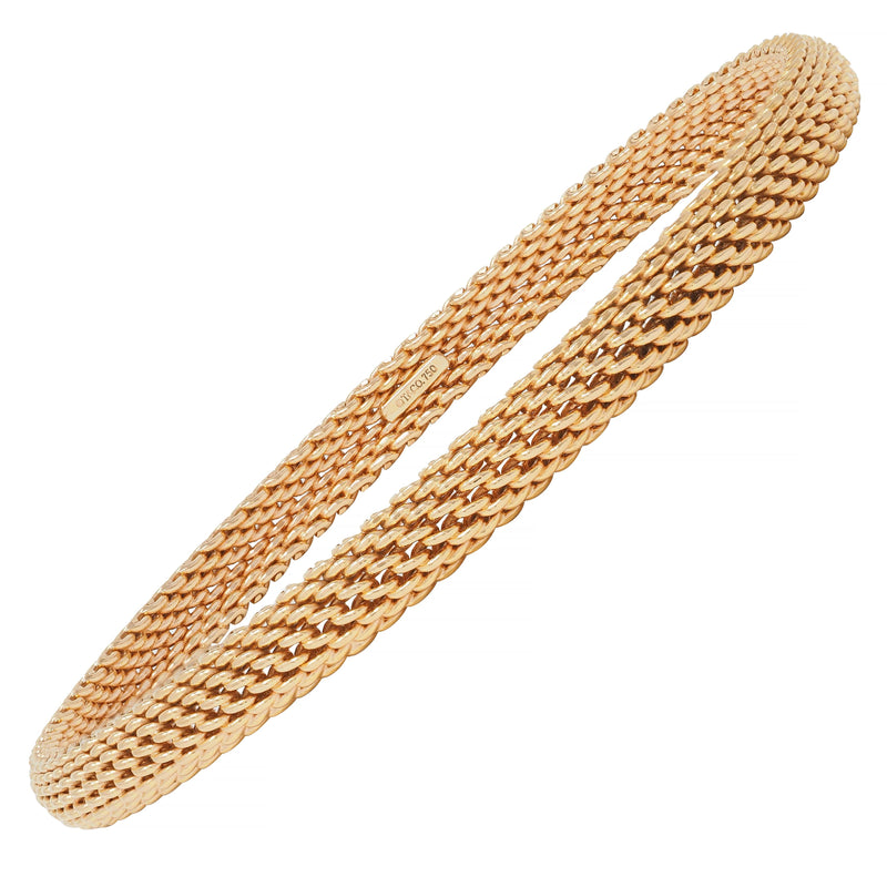 Tiffany & Co. 18 Karat Rose Gold Woven Mesh Somerset Bangle Bracelet