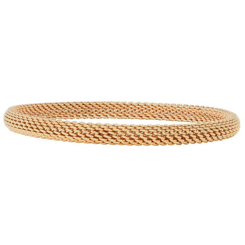 Tiffany & Co. 18 Karat Rose Gold Woven Mesh Somerset Bangle Bracelet