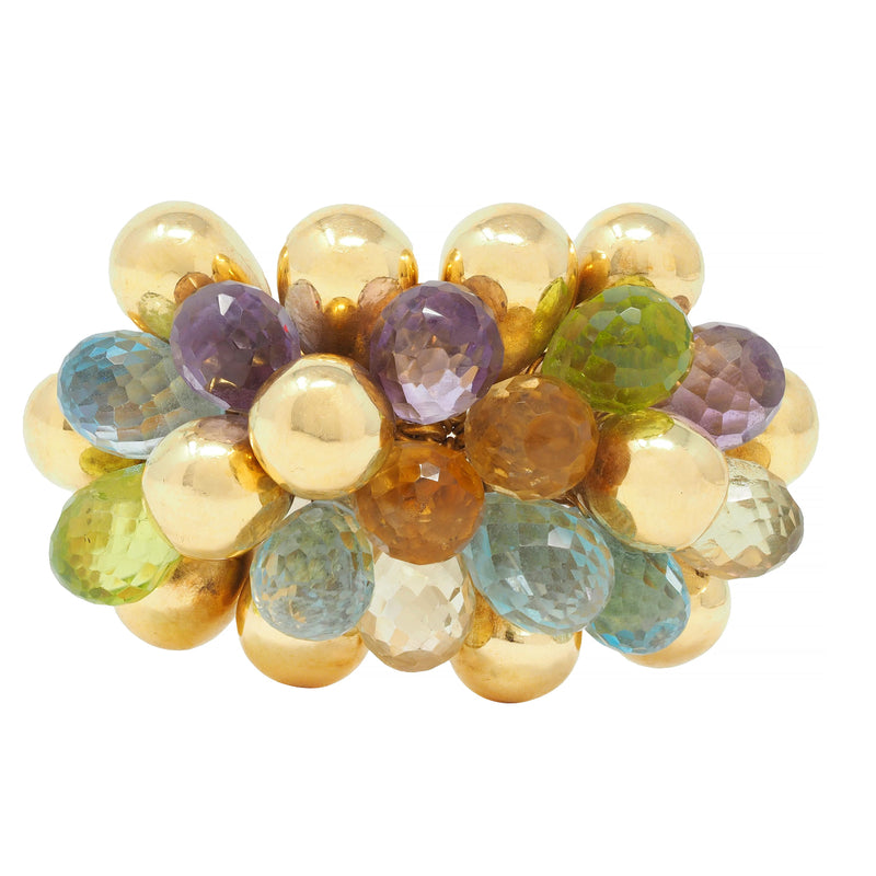 Marco Bicego Multi-Gem Topaz Citrine 18 Karat Yellow Gold Paradise Briolette Burst Ring