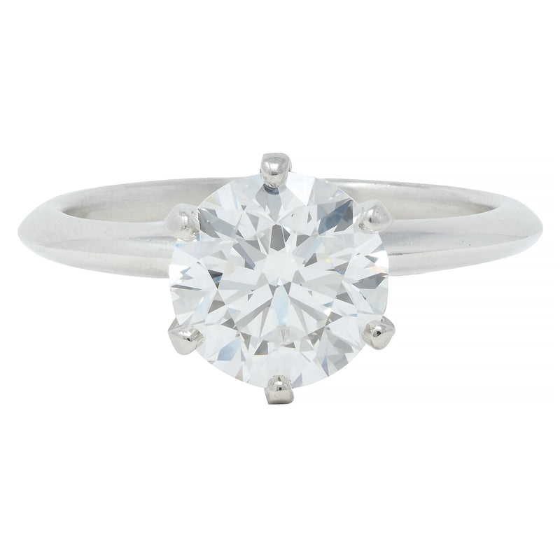 Tiffany & Co.  2.67 CTW Round Brilliant Diamond Platinum Solitaire Vintage Engagement Ring