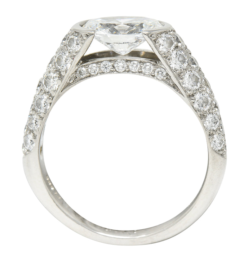 Tiffany & Co. 3.44 CTW Oval Diamond Platinum Contemporary Etoile Pavè Engagement Ring GIA