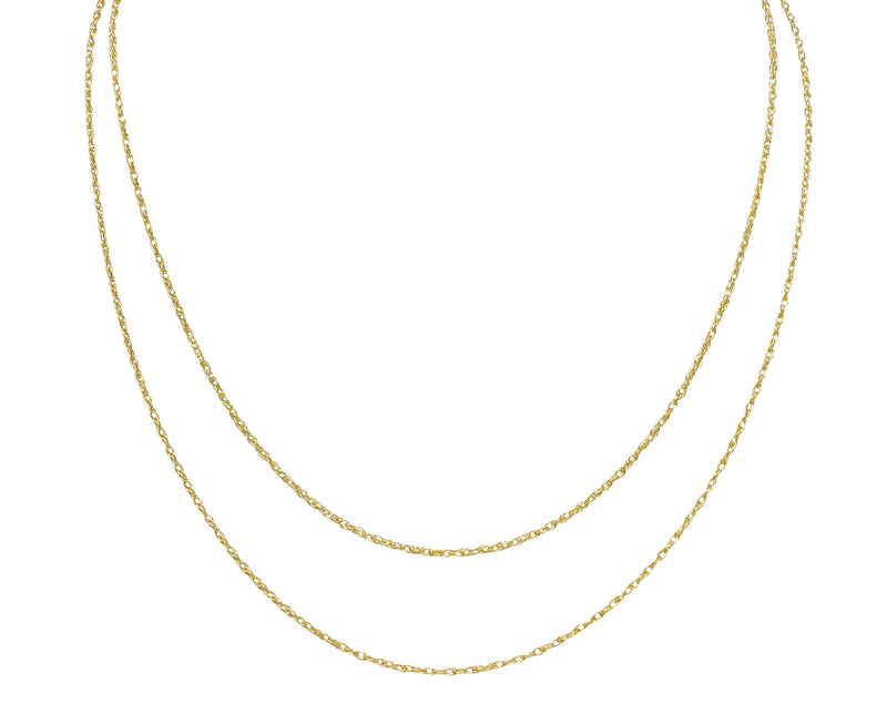 Contemporary 14 Karat Yellow Gold Spiga Rope Chain Necklace