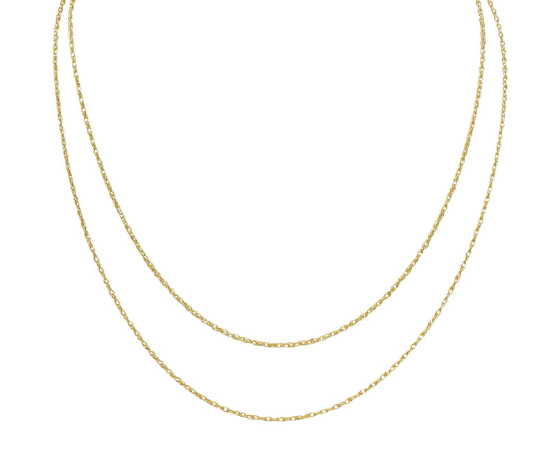 Contemporary 14 Karat Yellow Gold Spiga Rope Chain Necklace