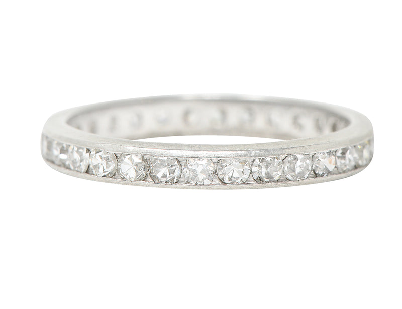 Art Deco 0.50 CTW Diamond Platinum Eternity Channel Band Ring