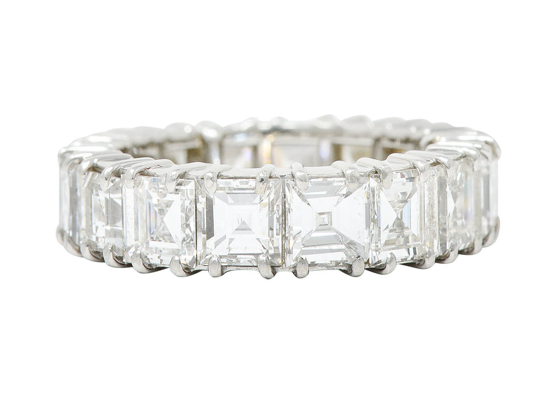 Striking 6.40 CTW Square Step Cut Diamond Platinum Eternity Band Ring