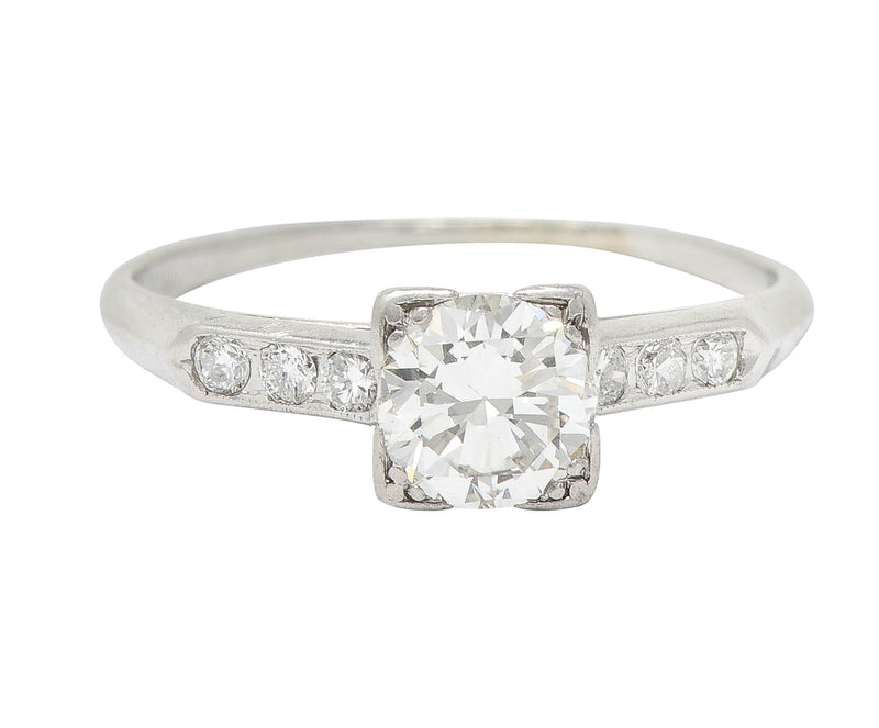 1950’s Mid-Century 0.84 CTW Diamond Platinum Engagement Ring