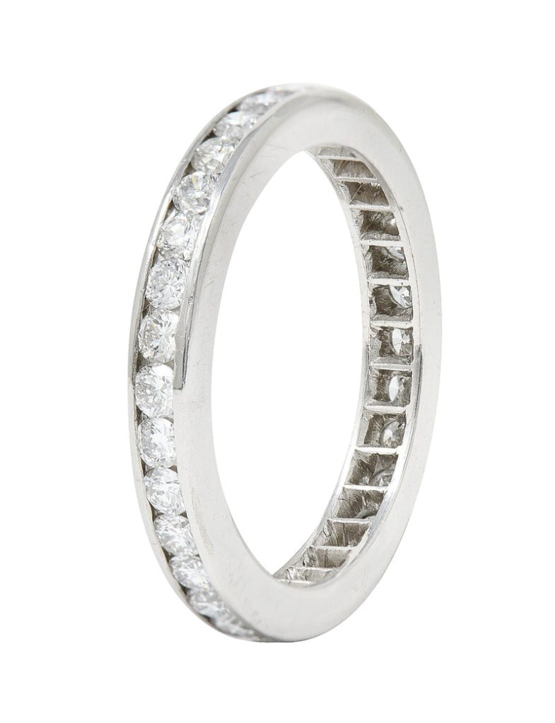 Modern 0.96 CTW Diamond Platinum Eternity Wedding Band Ring