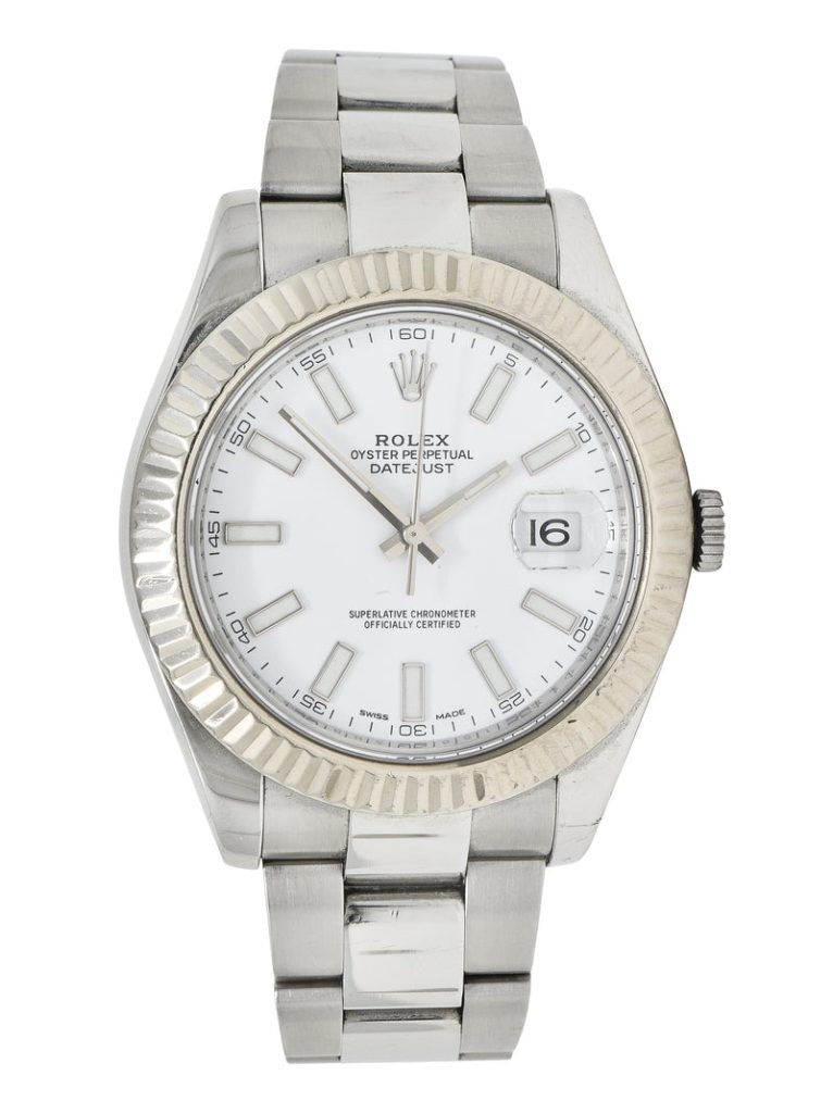 Rolex Datejust II 116334 41mm Automatic 18 Karat White Gold Steel Watch