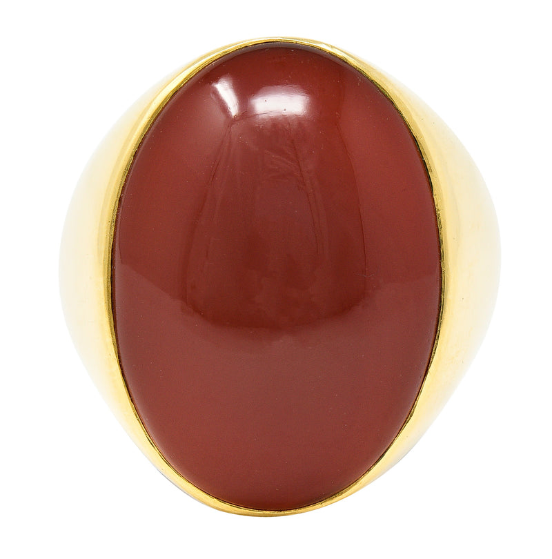 1960’s Carnelian 18 Karat Yellow Gold Oval Vintage Signet Ring