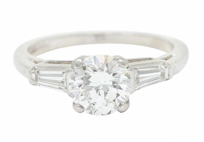 1950’s Mid-Century 1.36 CTW Diamond Platinum Engagement Ring