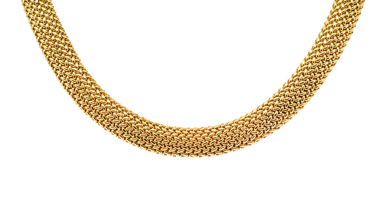 Tiffany & Co. 1960’s 18 Karat Yellow Gold Woven Mesh Vintage Collar Necklace