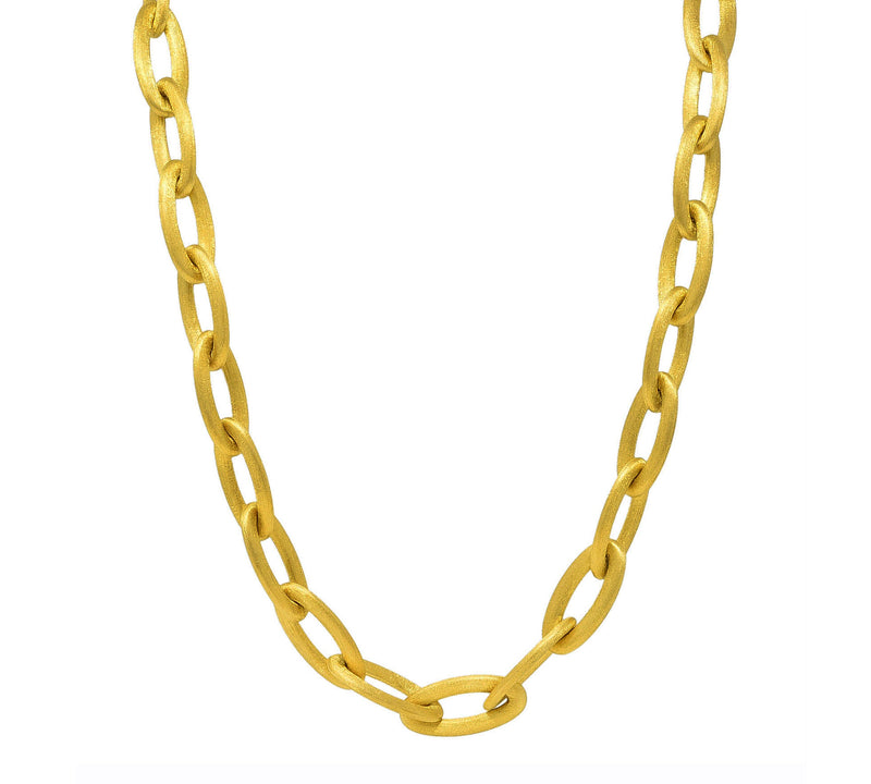 Nanis 18 Karat Yellow Gold Chain Link Libera Icon Necklace