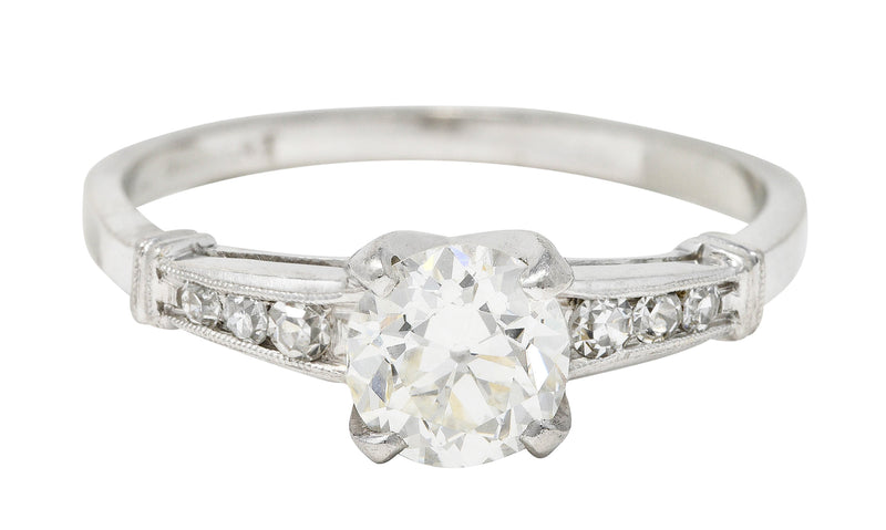 1950’s Mid-Century 1.05 CTW Diamond Platinum Engagement Ring