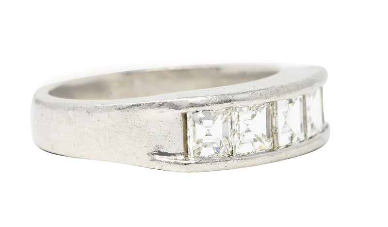 Contemporary 1.02 CTW Step Cut Diamond Platinum Channel Band Ring