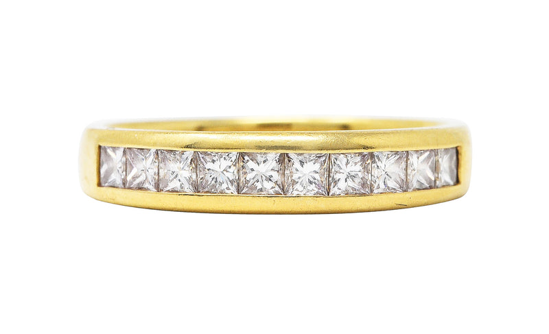 Tiffany & Co. 0.80 CTW Princess Diamond 18 Karat Yellow Gold Channel Band Ring