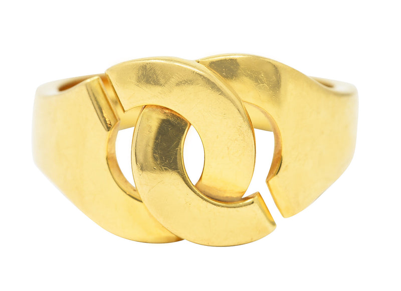 Dinh Van Paris 1990’s 18 Karat Yellow Gold Menottes Handcuff Vintage Ring