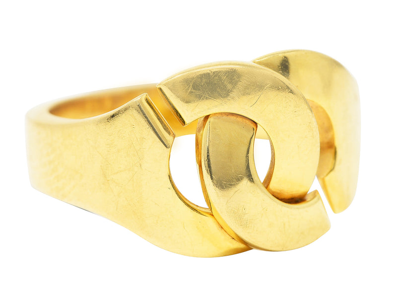 Dinh Van Paris 1990’s 18 Karat Yellow Gold Menottes Handcuff Vintage Ring