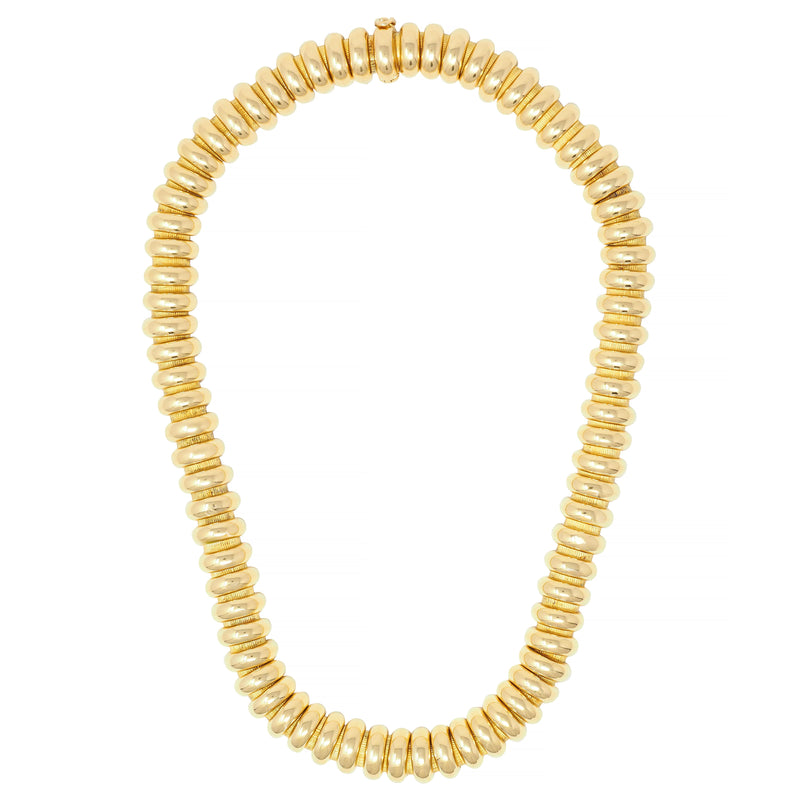 Georges L’Enfant Modernist 18 Karat Yellow Gold Tubogas Vintage Collar Necklace