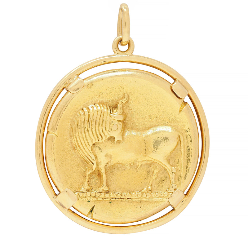 Van Cleef & Arpels French 18 Karat Yellow Gold Taurus Vintage Zodiac Charm Pendant