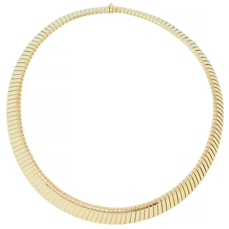 Bulgari 18 Karat Yellow Gold Vintage Tubogas Collar Necklace